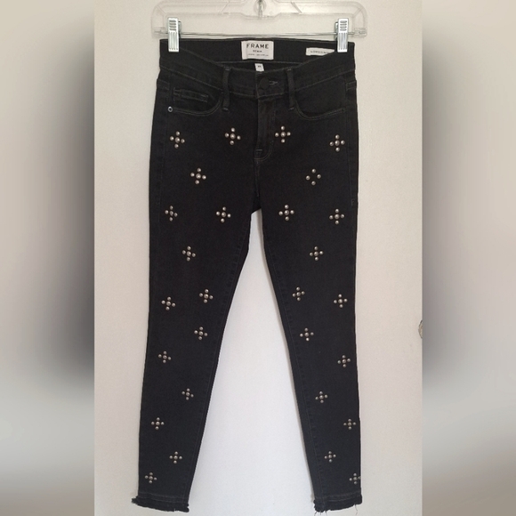 Frame Le Skinny de Jeanne Gray Denim Women's Size 25 - Picture 4 of 13